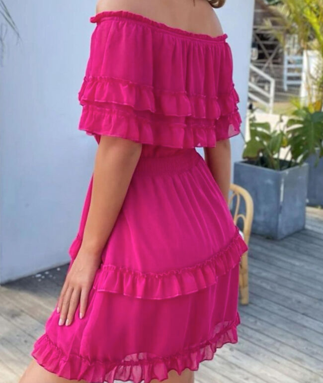 pink-strapless-dress-back