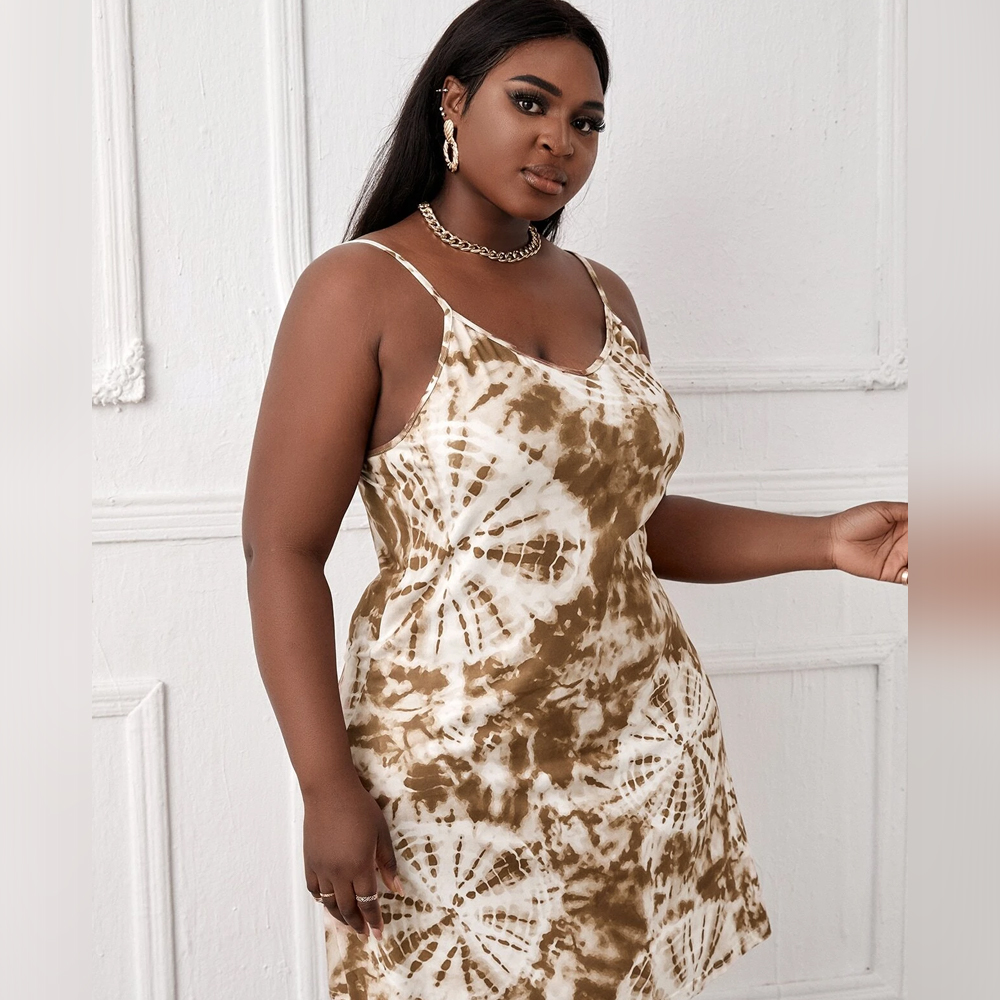 Plus Graphic Print Cami Dress ff