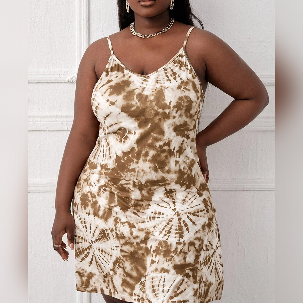 Plus Graphic Print Cami Dress
